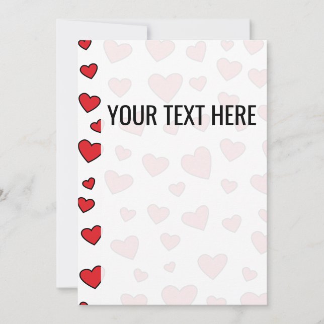 Valentines Red Heart Pattern Announcement (Front)