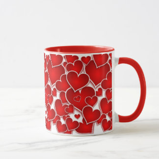 Valentines Red Hearts Mug