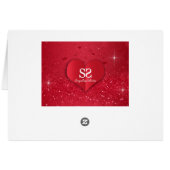 Valentines Red Paper Heart Glitter - Greeting Card (Back Horizontal)