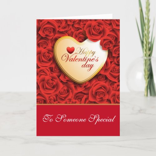 Valentines Red Roses Card_For Someone Special Holiday Card