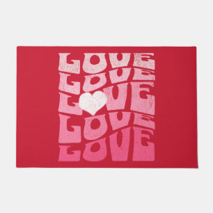 Valentine's retro 70s love doormat