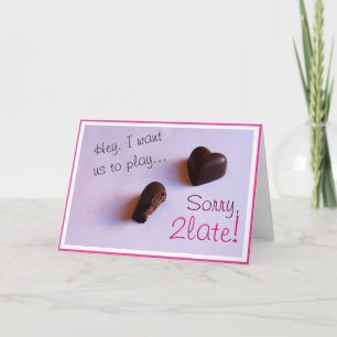Valentines Romantic Chocolate Hearts any Text Holiday Card