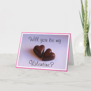 Valentines Romantic Chocolate Hearts any Text Holiday Card