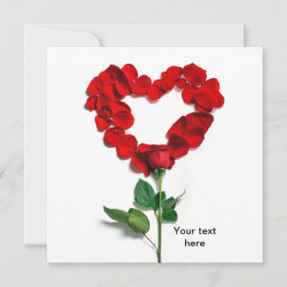 Valentine's Rose heart Thank You Card