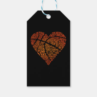 Valentines Shirt, Heart Basketball Hoops Romance Gift Tags