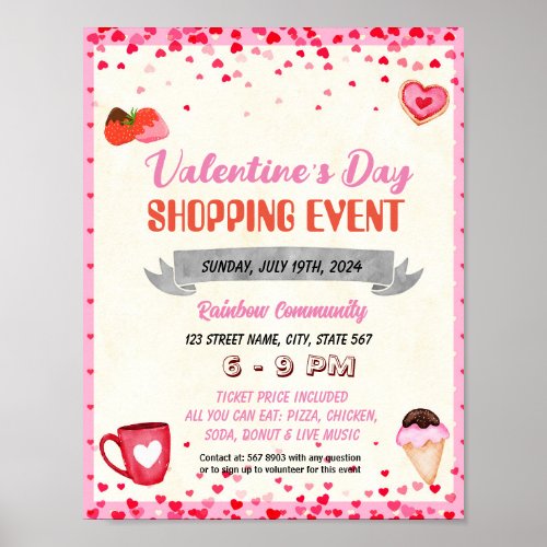 Valentines shopping event template poster