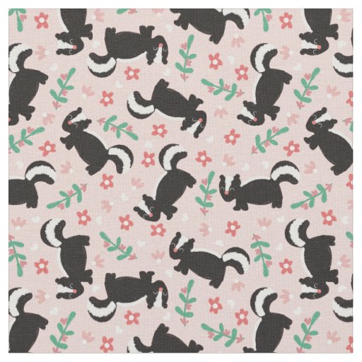 Valentines Skunks  Fabric