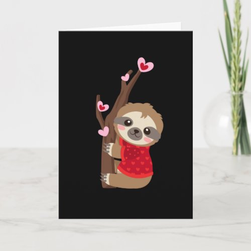 Valentines Sloth Heart Card