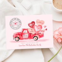 Valentine's Special Delivery Red Watercolor Truck