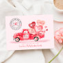 Valentine's Special Delivery Red Watercolor Truck Holiday Card