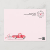 Valentine's Special Delivery Red Watercolor Truck Postcard | Zazzle