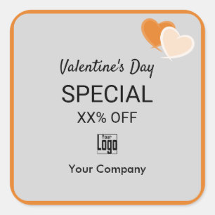 Valentine's Special on Marketing Collateral Square Sticker