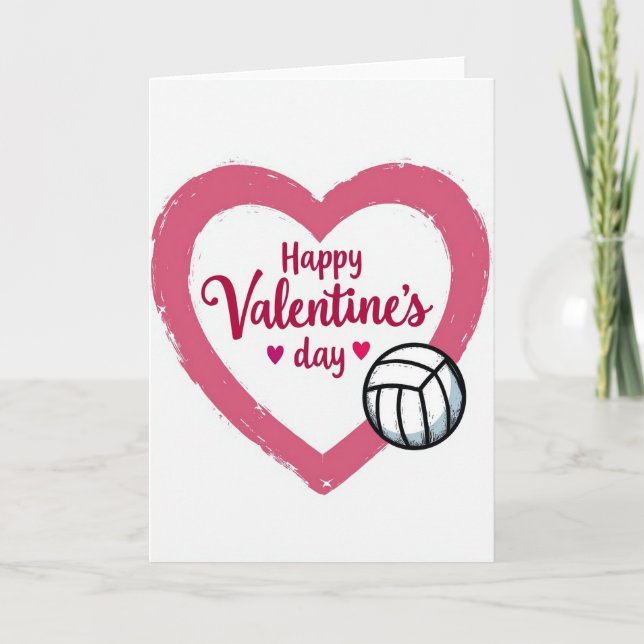 Valentines Sports Heart Felt Card (Front)