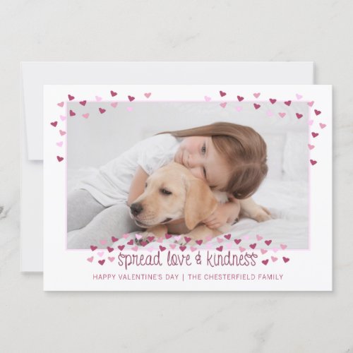 Valentines SPREAD LOVE AND KINDNESS Photo Holiday Card