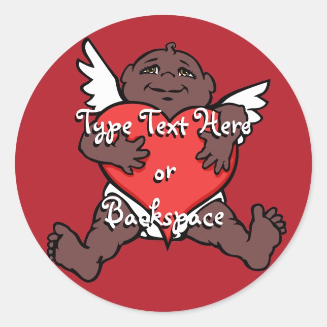 Valentine's Sticker African Cupid Sticker Custom (Front)