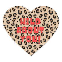 Valentines Sticker- Cheetah Print