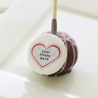 Valentine's Stitched Heart Photo Cake Pops