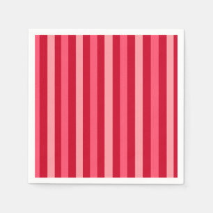 Valentines Stripes of Red and Pink Napkins