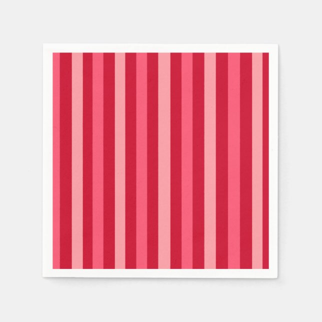 Valentines Stripes of Red and Pink  Napkins (Front)