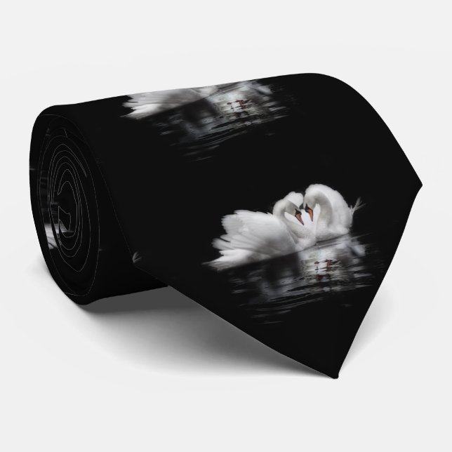 Valentine's swans neck tie (Rolled)