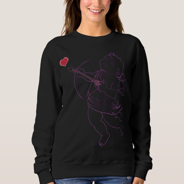 Valentine's Sweatshirts Lady's Cupid Love Shirts (Front)