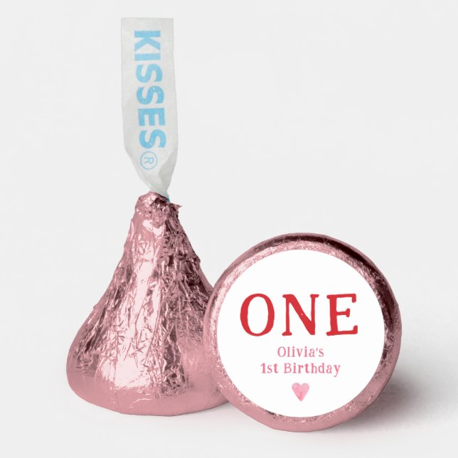 Valentine's Sweetheart Girl 1st Birthday Hershey®'s Kisses® (Front)