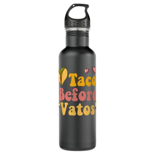 Valentines Tacos Before Vatos Couple Matching  Stainless Steel Water Bottle