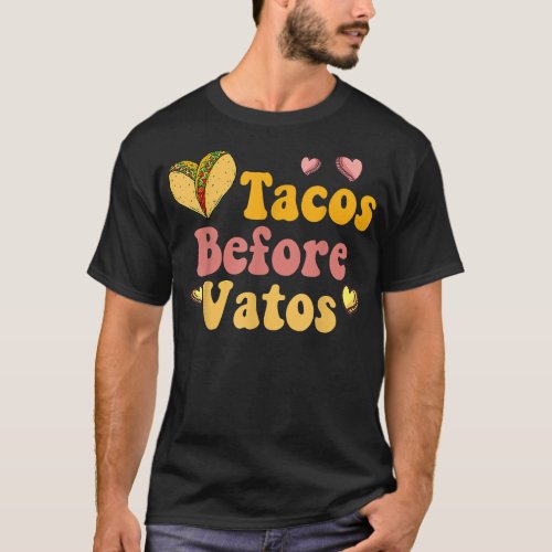 Valentines Tacos Before Vatos Couple Matching  T_Shirt