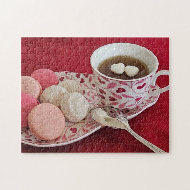 Valentines Tea and Cookies Jigsaw Puzzle (Horizontal)
