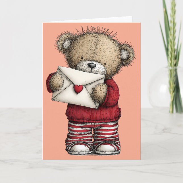 Valentines Teddy Bear Card (Front)