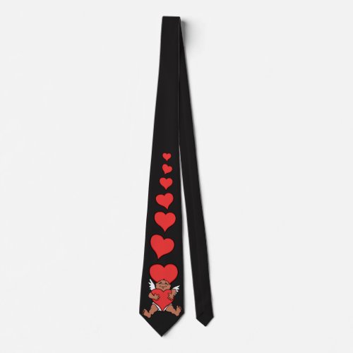 Valentines Tie Red Valentines Cupid Neckties