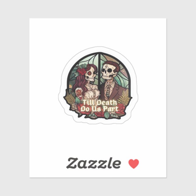 Valentines Till Death Do Us Part Classic Look Sticker (Sheet)