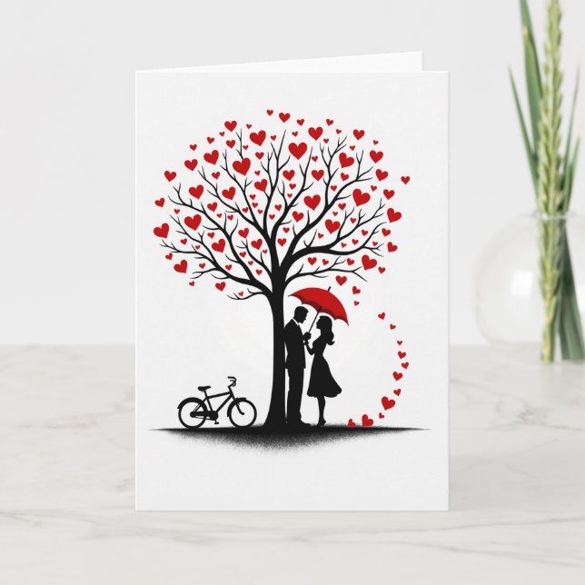 Valentines Tree Of Love Card (Front)
