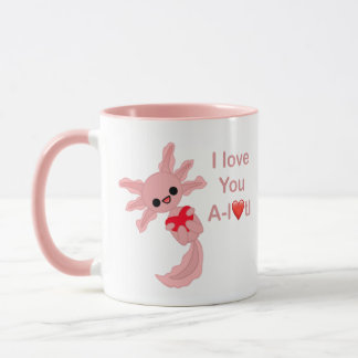 Valentine's Two-Tone Pink Axolotl Love Mug