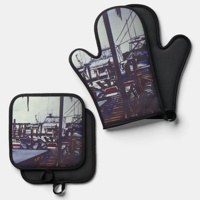 Valentine's View, Harbor Island Oven Mitt & Pot Holder Set (Front/Back)