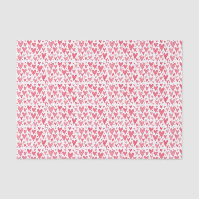 Valentine's Watercolor Hearts Tissue Paper (Front)