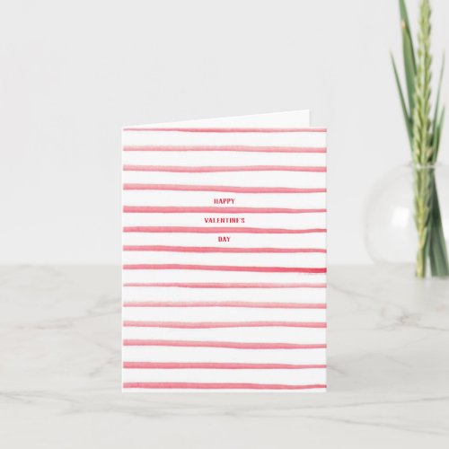 Valentines Watercolor Stripes Card