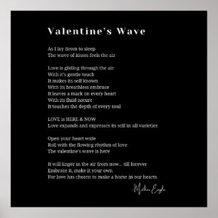 Valentines wave love poem poster wall art decor 
