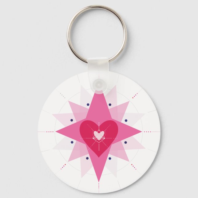 Valentines wedding heart illustration bag charm keychain (Front)