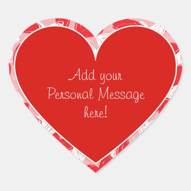 Valentine's "With Love" Hearts - Sticker (Front)