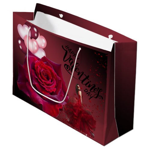 Valentines with Roses Large Gift Bag