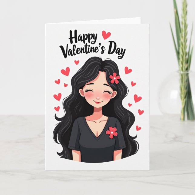 Valentines Woman Portrait Card (Front)