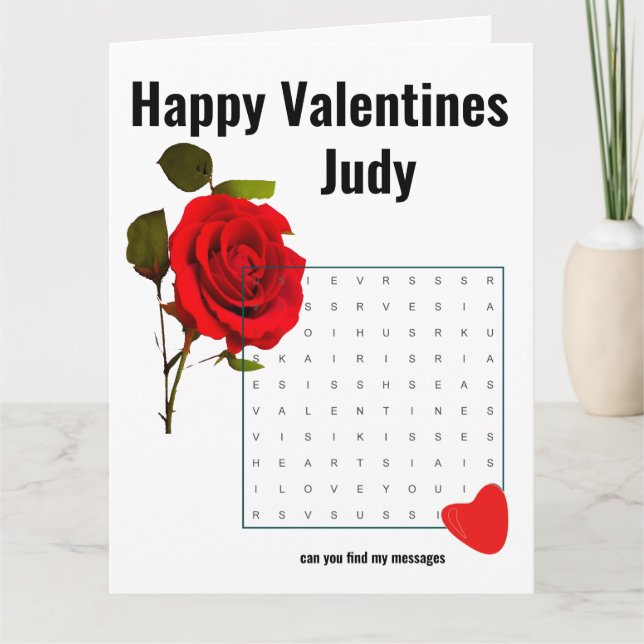 Valentines wordsearch card (Front)