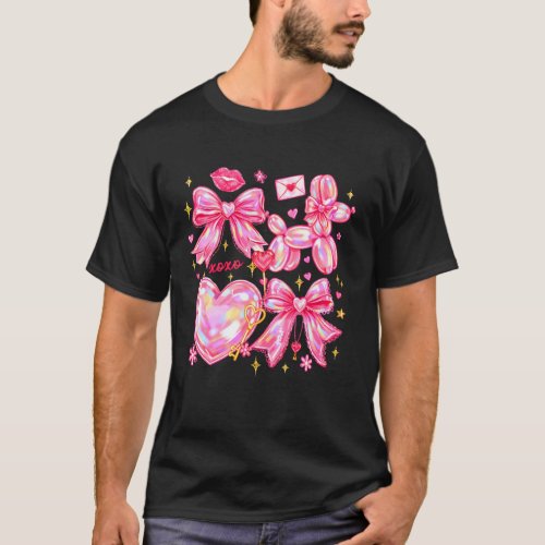 Valentines XOXO Brushstroke Balloon Cupid Vibes Co T-Shirt