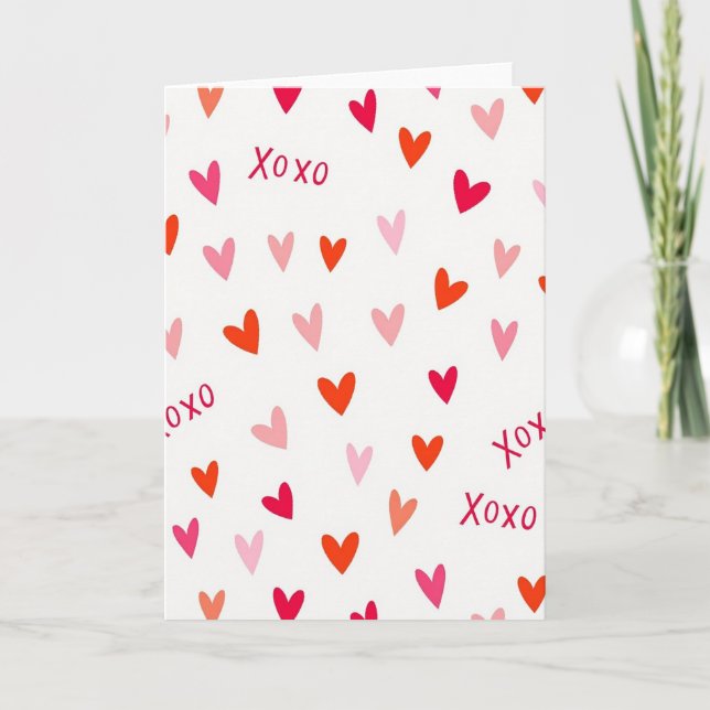 Valentines Xoxo Heart Card (Front)