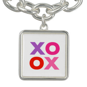 Valentines XOXO hugs and kisses Charm Bracelet