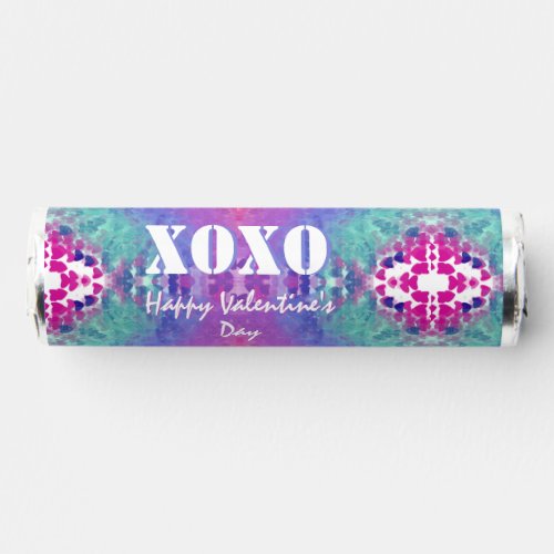 Valentines XOXO Purple Pink Blue Green Hearts Breath Savers Mints