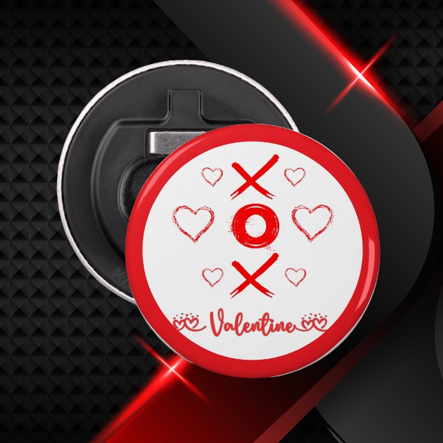 Valentine's XOXO with Hearts in Red | Bottle Opener (Creator Uploaded)