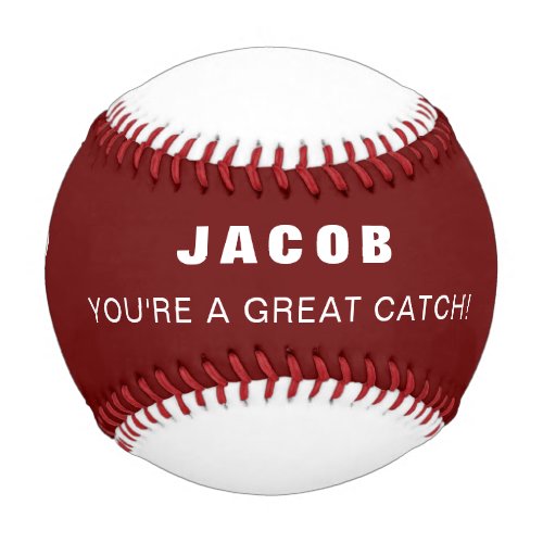 Valentines Youre A Great Catch Personalized Baseball