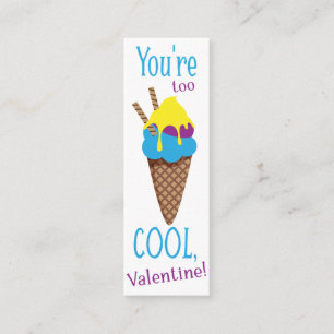 Valentine's You're Too Cool!  Mini Bookmark  Business Card